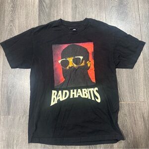 Bad Habits Black Graphic T-Shirt